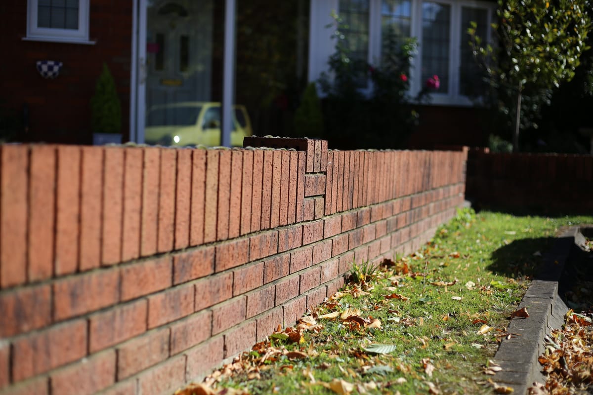 A brick retaining wall in Colchester